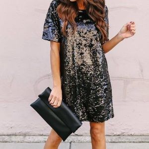 Black, sequin dress
